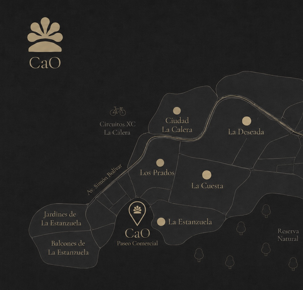 Mapa de ubicación CaO - La Calera y barrios cercanos